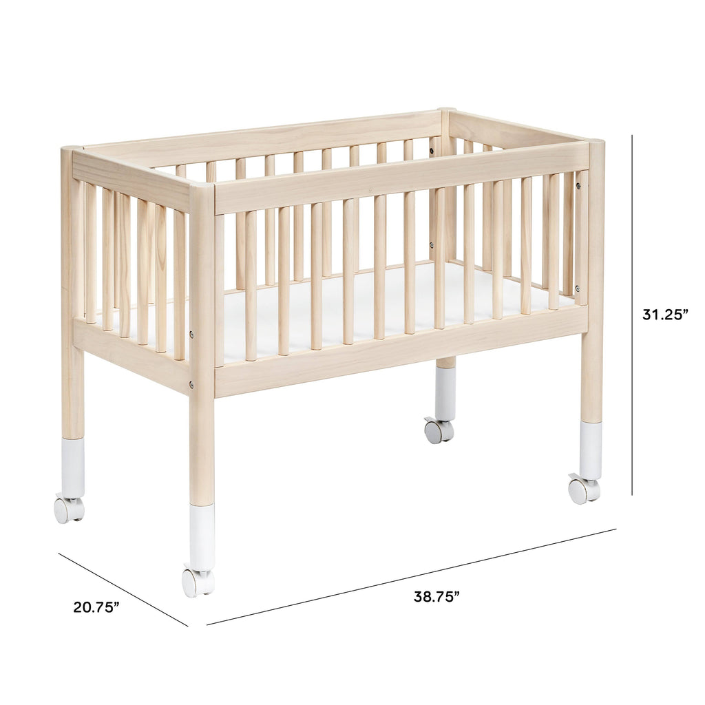 White Washed Natural Portable Bassinet T35136