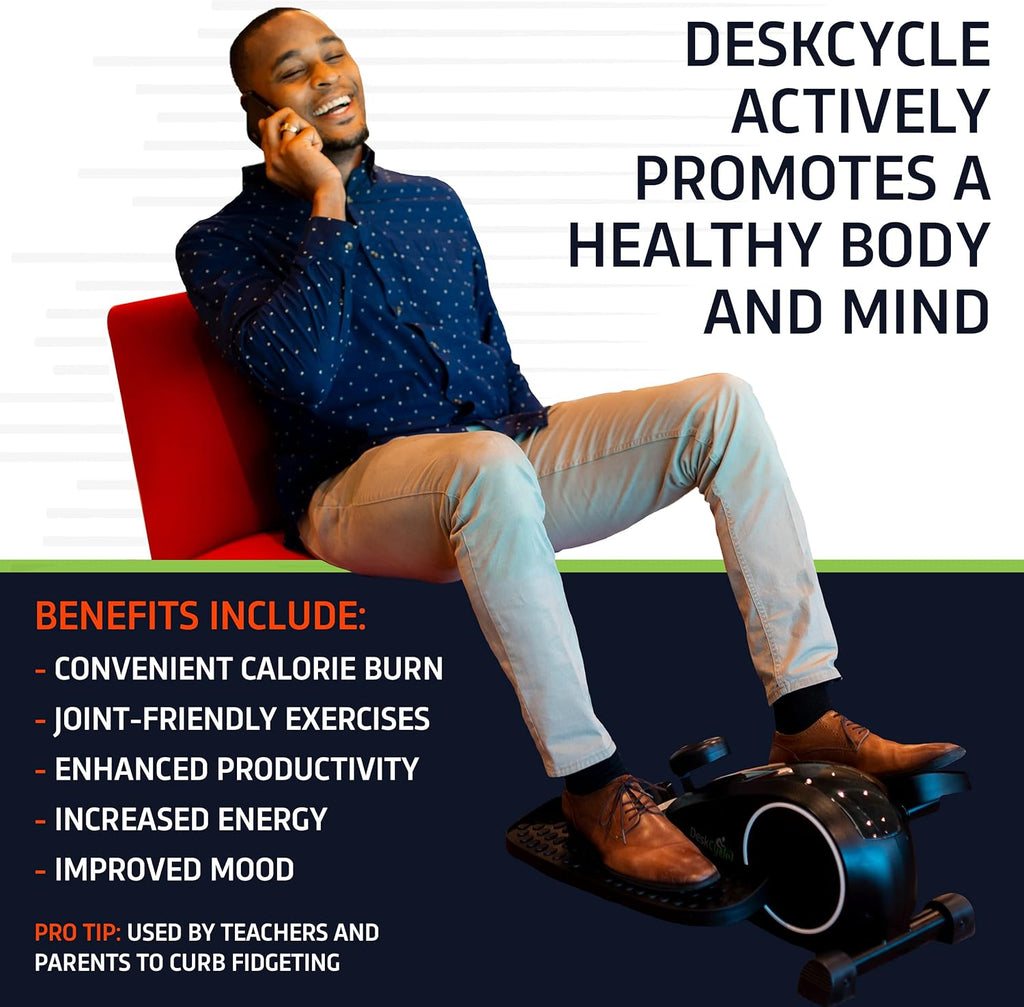 Black Compact Under Desk Elliptical Machine Z2655