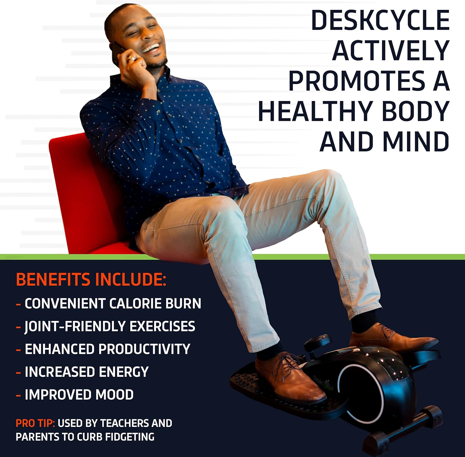 Black Compact Under Desk Elliptical Machine Z2655