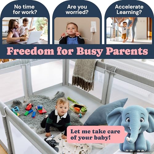 Extra Large 79”×70” Grey Playpen U439