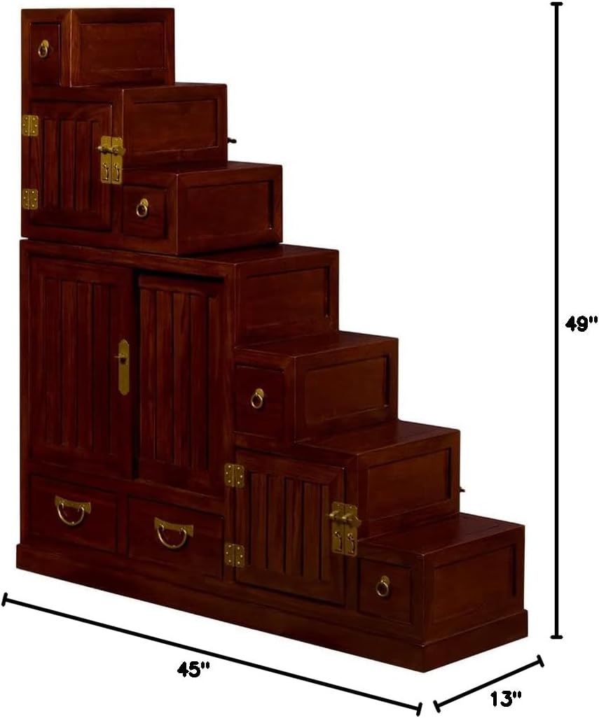 Mahogany Finish Asian Cabinet U2307