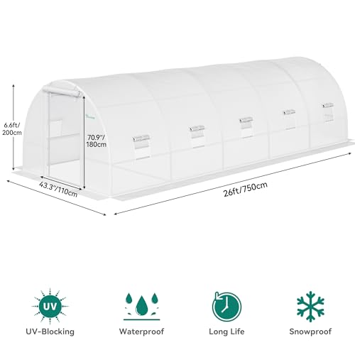 White Galvanized Steel Greenhouse E5702