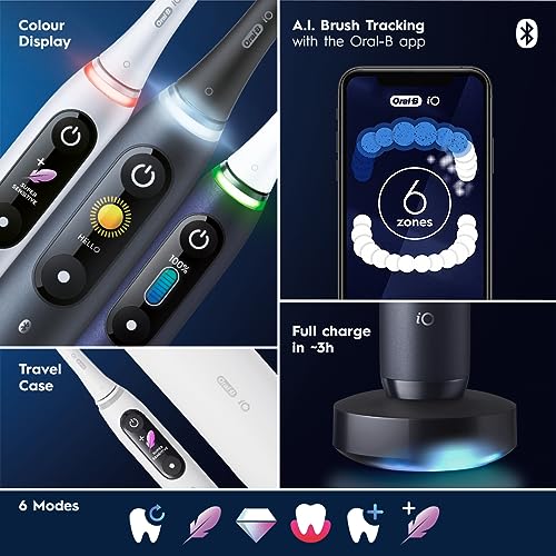 Violet Rechargeable Electric Toothbrush with 3 Replacement Heads and Travel Case O3969