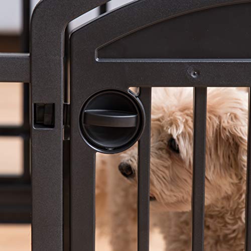 Black 8-Panel Dog Playpen with Door R880