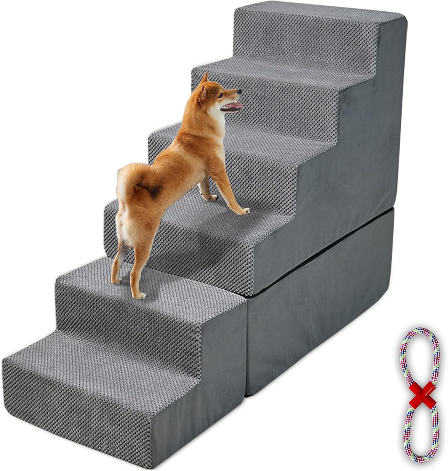 Grey Foam Dog Steps for High Beds 30-36" Tall E614610