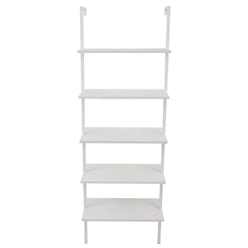 5 Tier Wood Ladder Bookcase with Metal Frame F7444