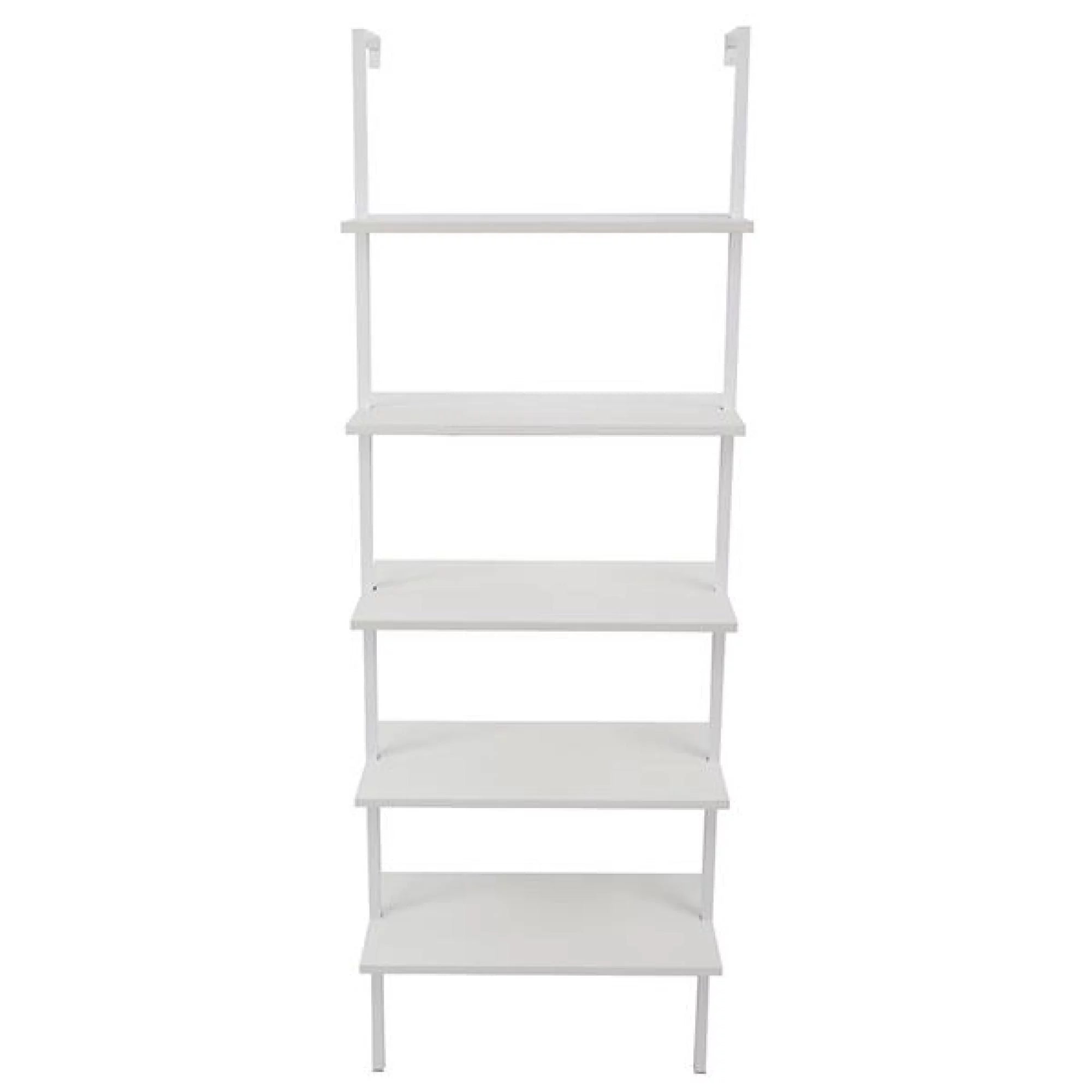 5 Tier Wood Ladder Bookcase with Metal Frame F7444