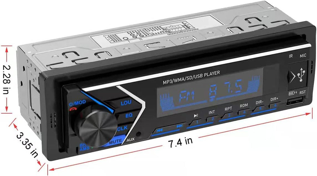 Single Din Bluetooth Car Stereo with USB SD Card AUX Remote Control K806