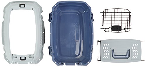 2-Door Top-Load Hard-Sided Pet Travel Carrier, Gray & Blue, 22.8"L x 15.0"W x 13.0"H T797354