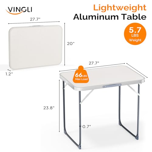 3FT Adjustable Height Aluminum Folding Camping Table with Carrying Handle X857