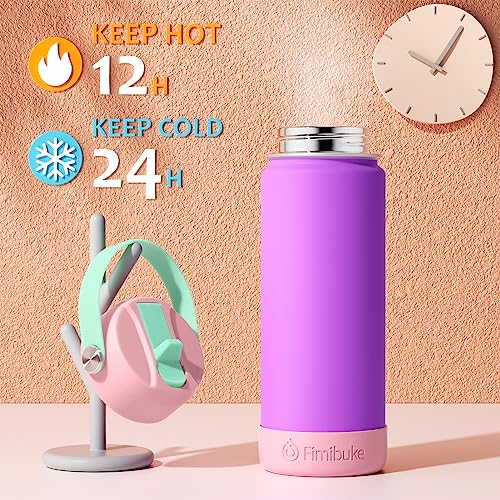 18oz 2 Pack Double Wall Stainless Steel Insulated Water Bottle with Straw F667