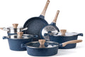 13 Piece Nonstick Cast Aluminum Induction Cookware Set with Glass Lids A53554