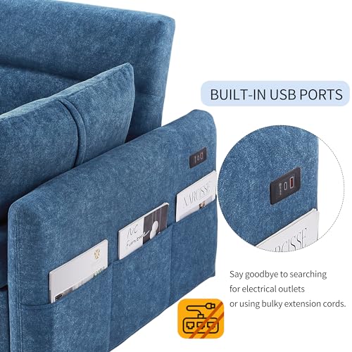 Gray Velvet Convertible Sleeper Sofa Bed R40103