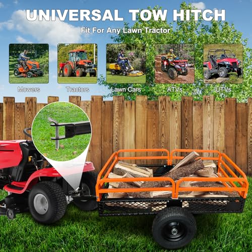 Heavy Duty Steel Utility Dump Cart 1600 Lb Capacity 15 Cubic Feet with Removable Sides Tilt Bed E797