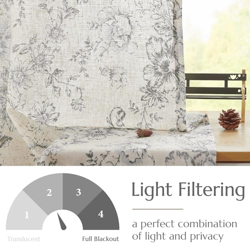 Linen Valance Yellow Leaf on Beige 16 Inch Rod Pocket 1 Panel K13807