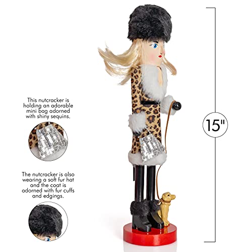15" Wooden Glitter Nutcracker Doll T98601