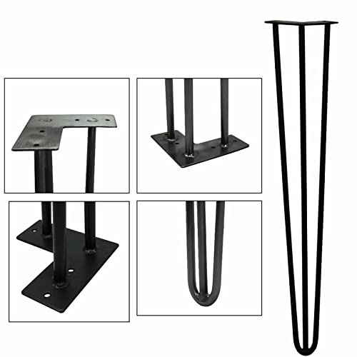 Black 2-Rod Metal Table Legs S344