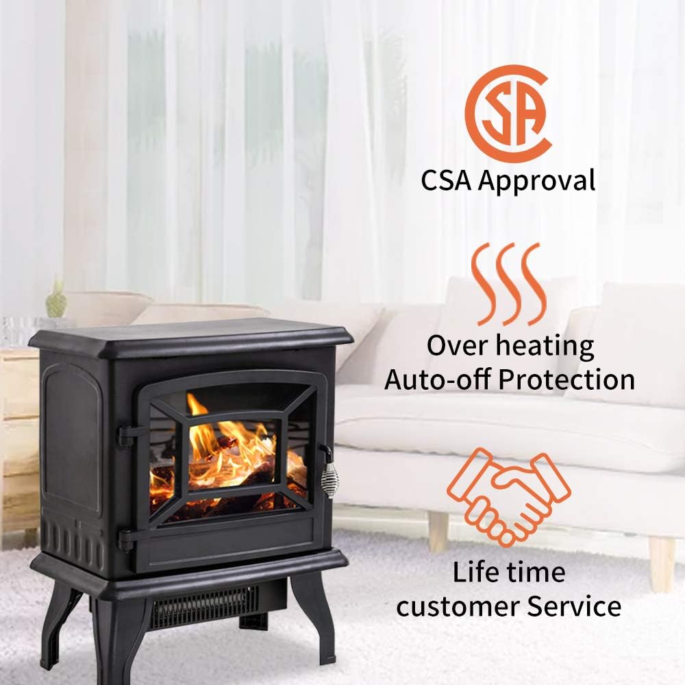 20" 1500W Electric Fireplace Heater J330
