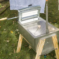 15 Gallon Laundry Hand Washer Tub and Wringer with Wooden Legs D977894