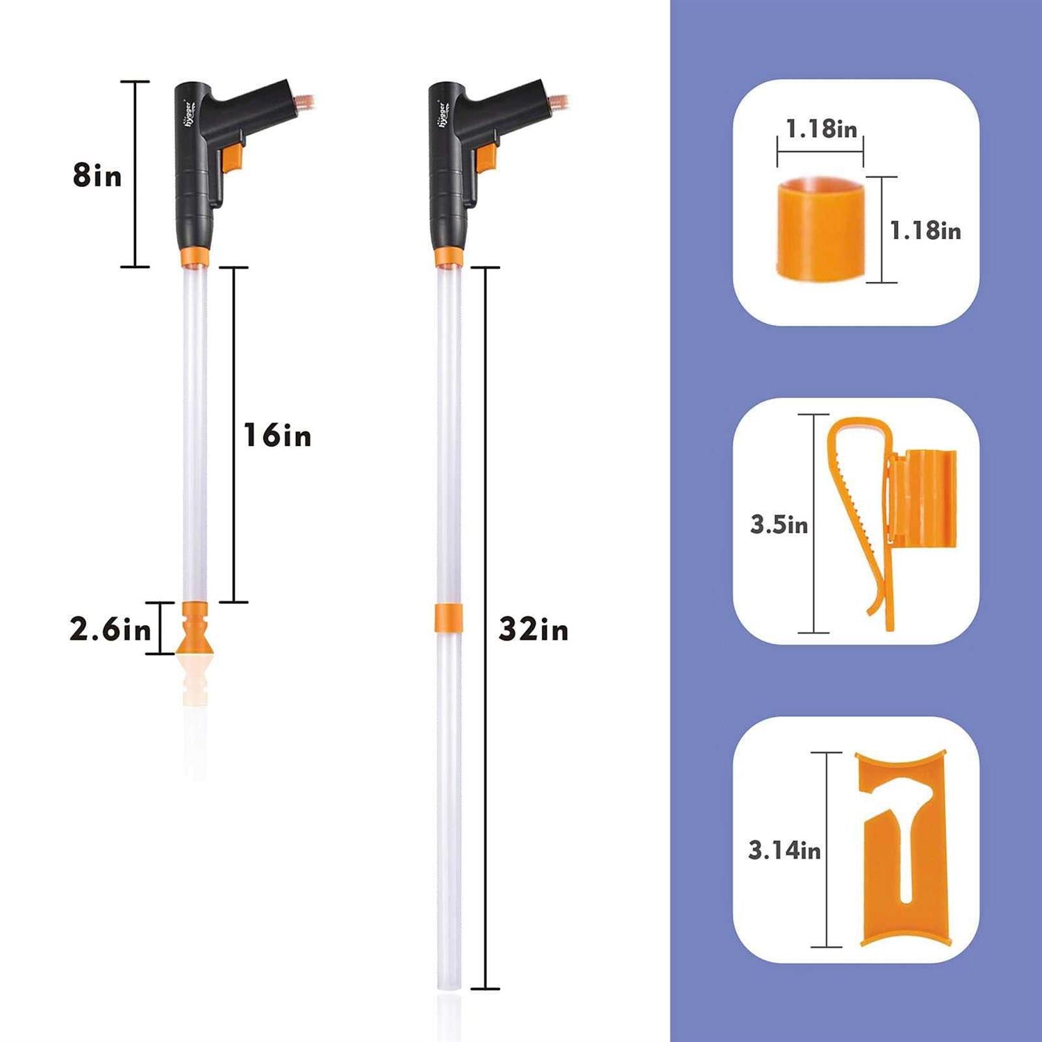 Aquarium Gravel Cleaner with Air-Pressing Button Fish Tank Sand Cleaner Kit Siphon Vacuum Cleaner E398536