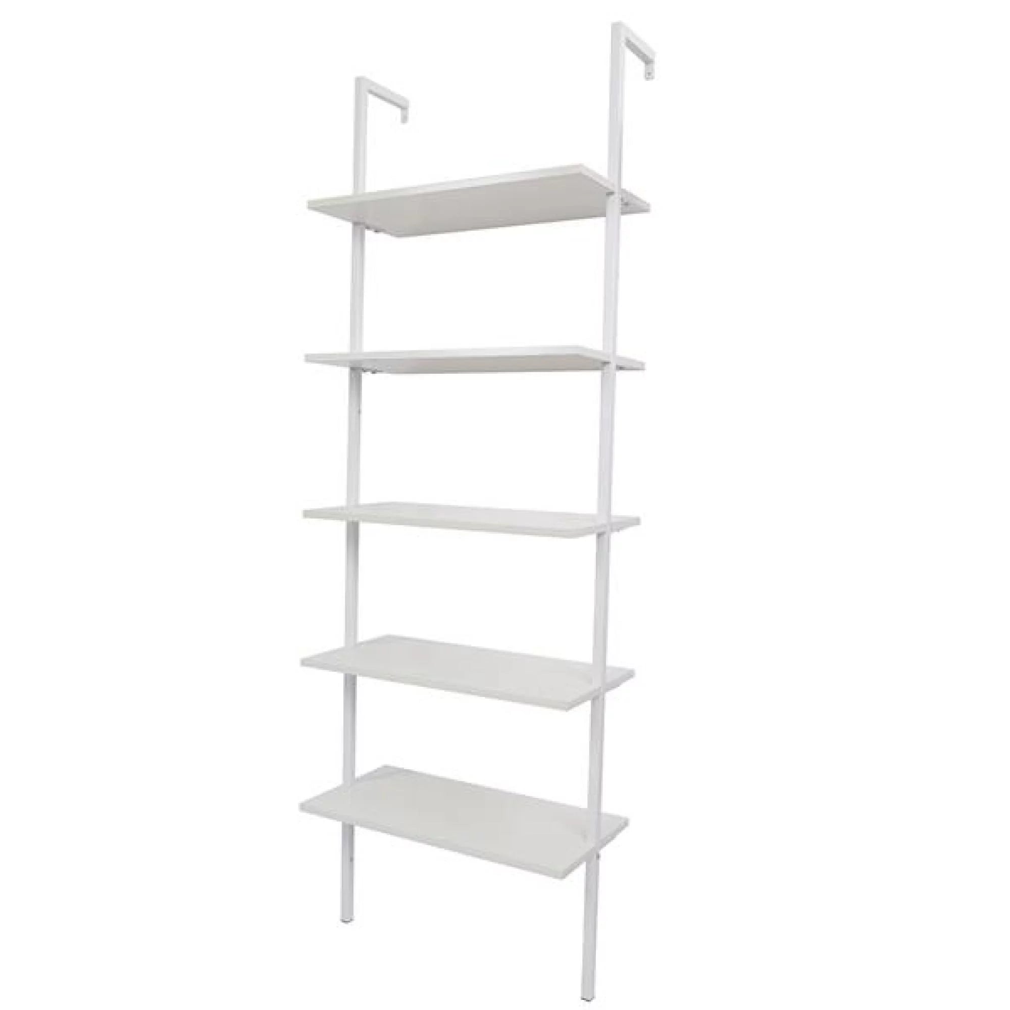 5 Tier Wood Ladder Bookcase with Metal Frame F7444