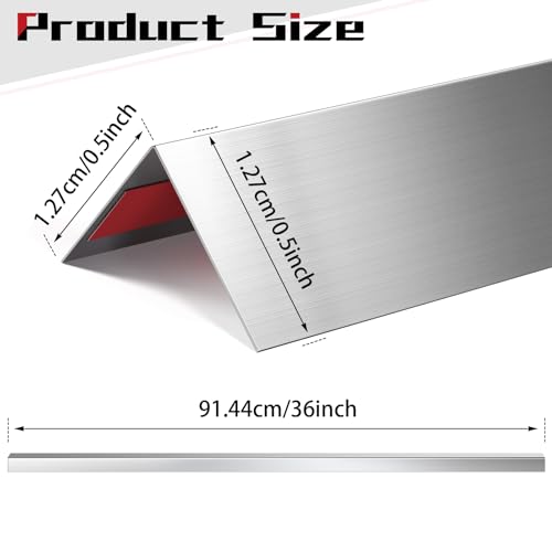 10 Pcs Self Adhesive Stainless Steel Corner Guards Wall Corner Protector (0.5 x 0.5 x 36 Inch) M658