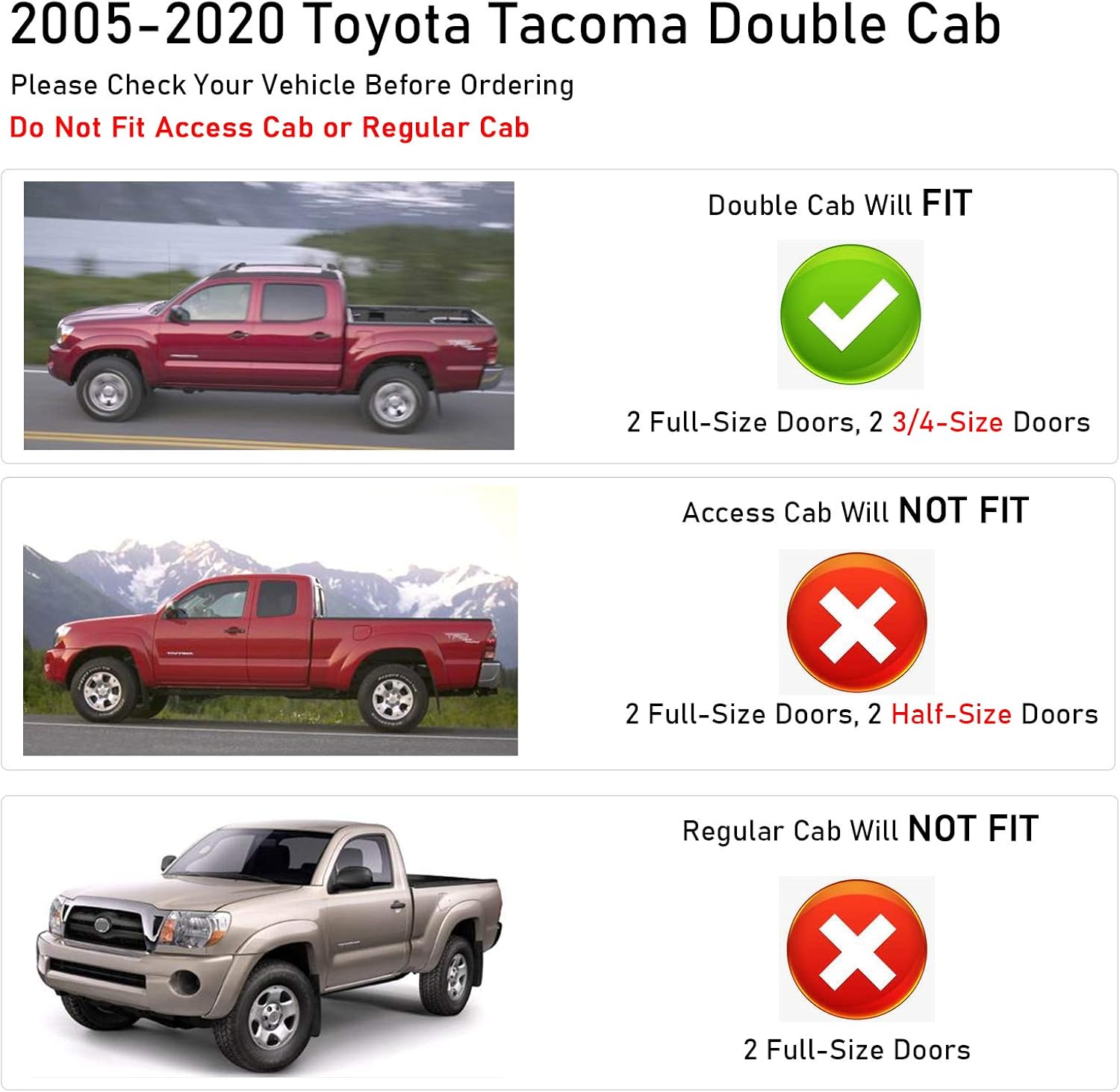 Black Cross Bars Roof Rack for Toyota Tacoma Double Cab W844