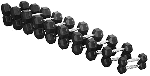 Rubber Coated Hex Dumbbell Weight Set G808125