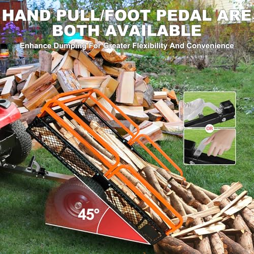 Heavy Duty Steel Utility Dump Cart 1600 Lb Capacity 15 Cubic Feet with Removable Sides Tilt Bed E797