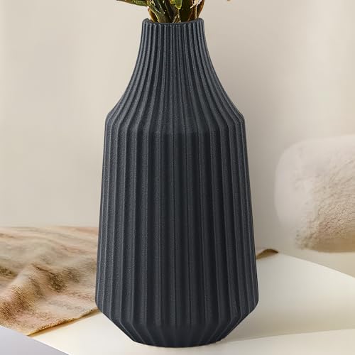 Black 8 Inch Ceramic Vase P3732