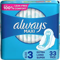 Size 2 Long Super Absorbency Unscented Maxi Pads with Wings, 60 Count I64344
