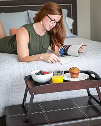 Walnut Bamboo Bed Tray with Folding Legs E77579