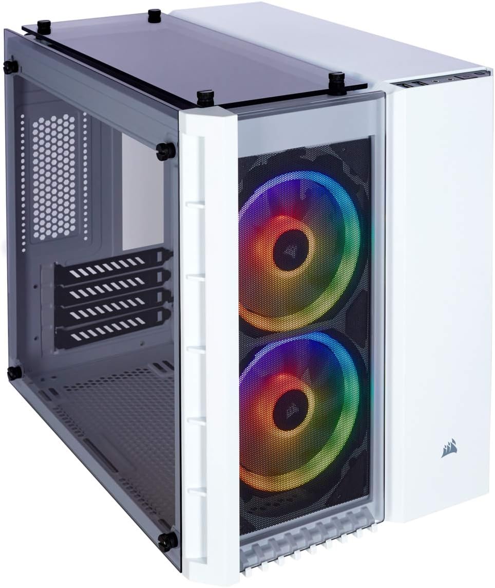 White Micro-ATX Case with Tempered Glass R642