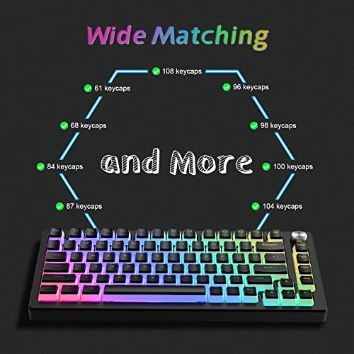 Black PBT Keycaps 165 Keys Set T659