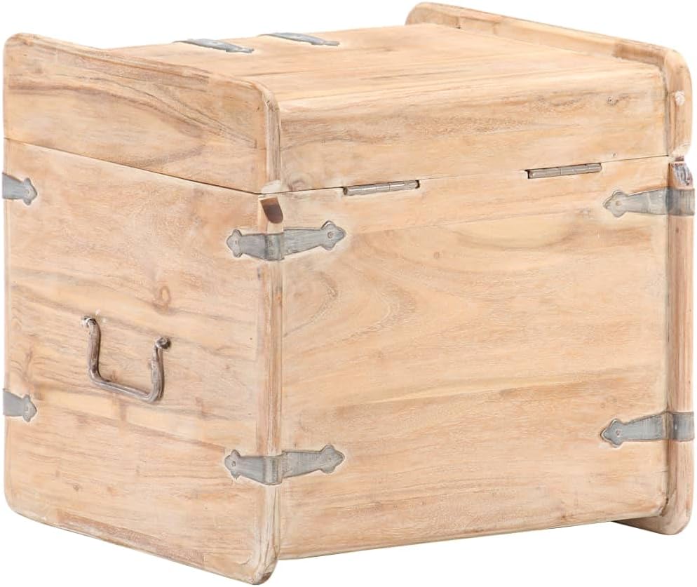 15.7 x 15.7 x 15.7 Inches Solid Acacia Wood Blanket Storage Box I6134