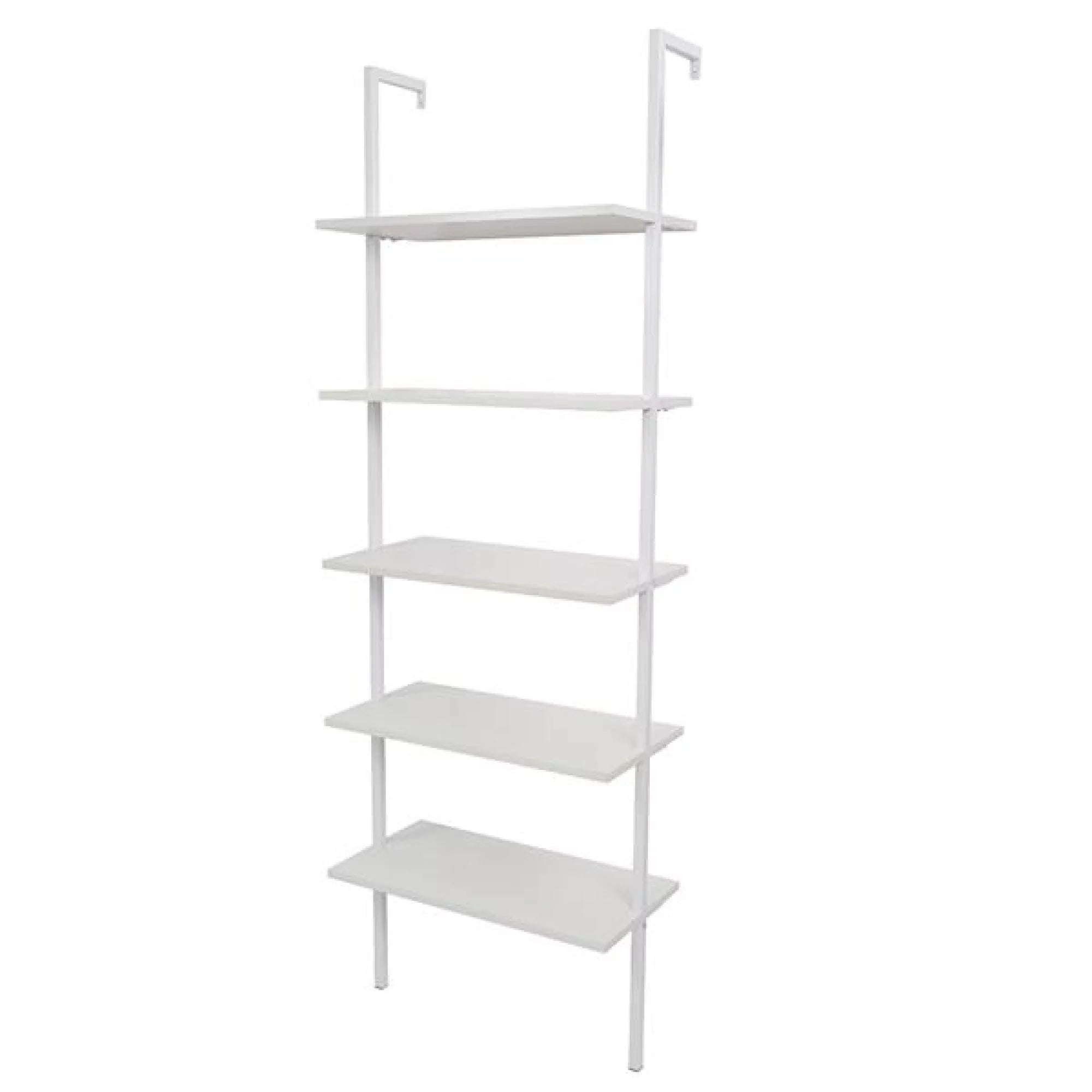 5 Tier Wood Ladder Bookcase with Metal Frame F7444