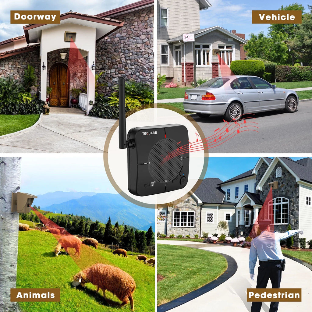 Solar Driveway Alarm Wireless Weatherproof 1/2 Mile Long Range Motion Sensor Alarm M8498