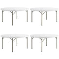 5 Pack 72" Round Heavy-Duty White Plastic Folding Table O644009