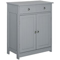Grey Wooden Bathroom Floor Cabinet with 2 Doors and 2 Drawers U57585