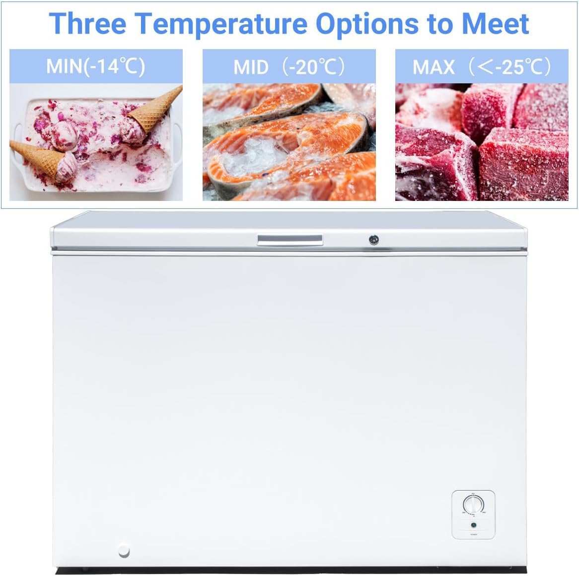 White 10 Cu. Ft. Chest Freezer with Lock and Adjustable Thermostat B55392