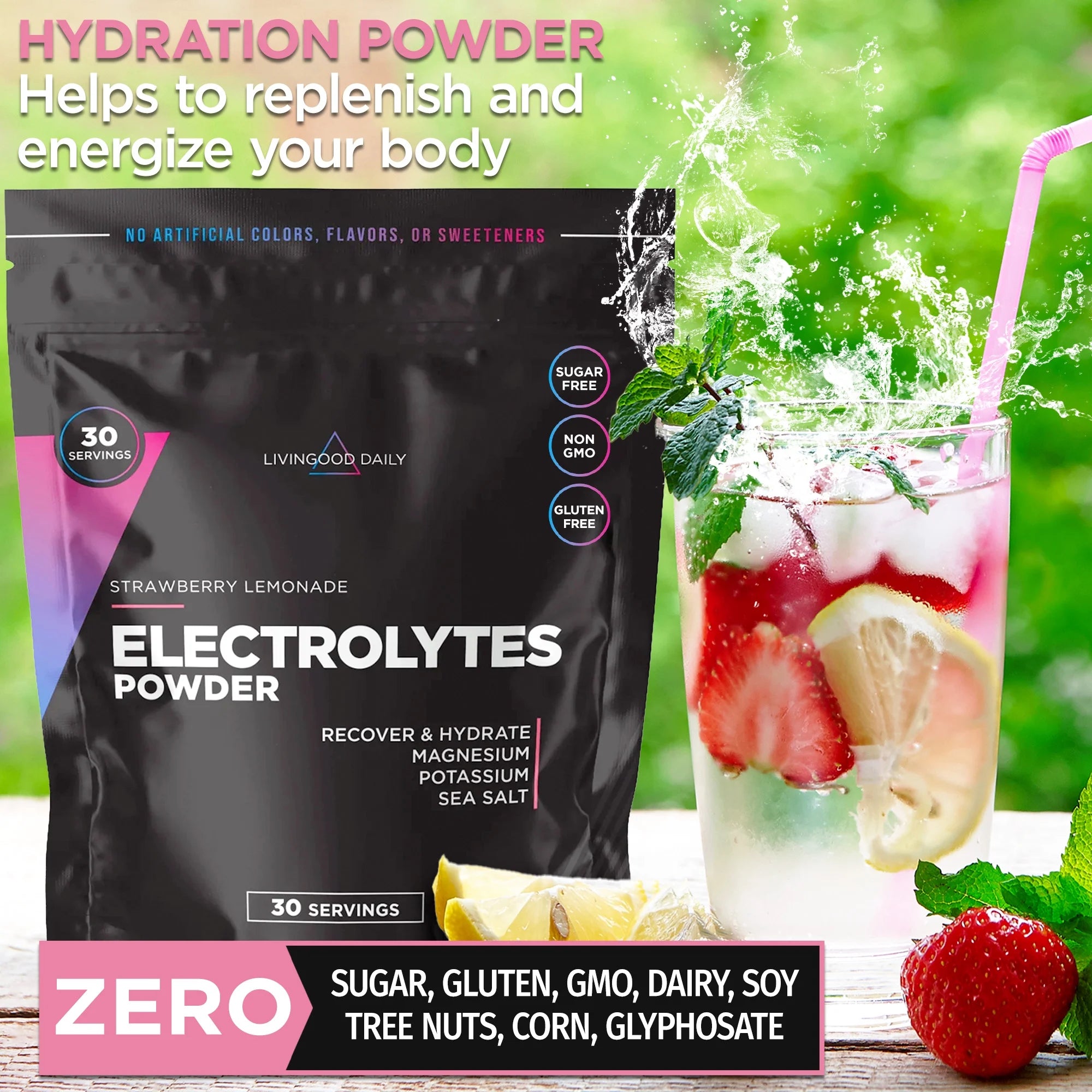 Sugar-Free Strawberry Lemonade Electrolyte Powder Z730