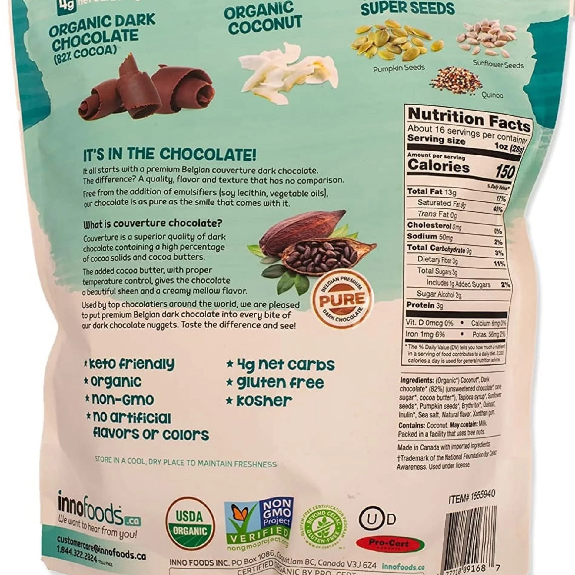 Dark Chocolate Keto Nuggets 16 Ounce S263290