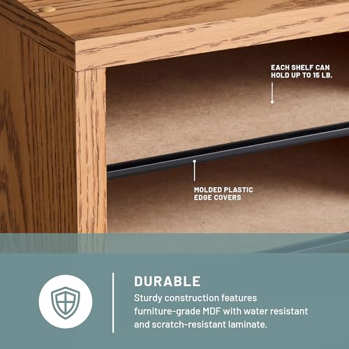Wooden Paper and Mail Organizer with Adjustable Shelves Q548