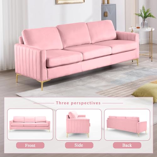 Pink Velvet 3 Piece Sofa Set X375