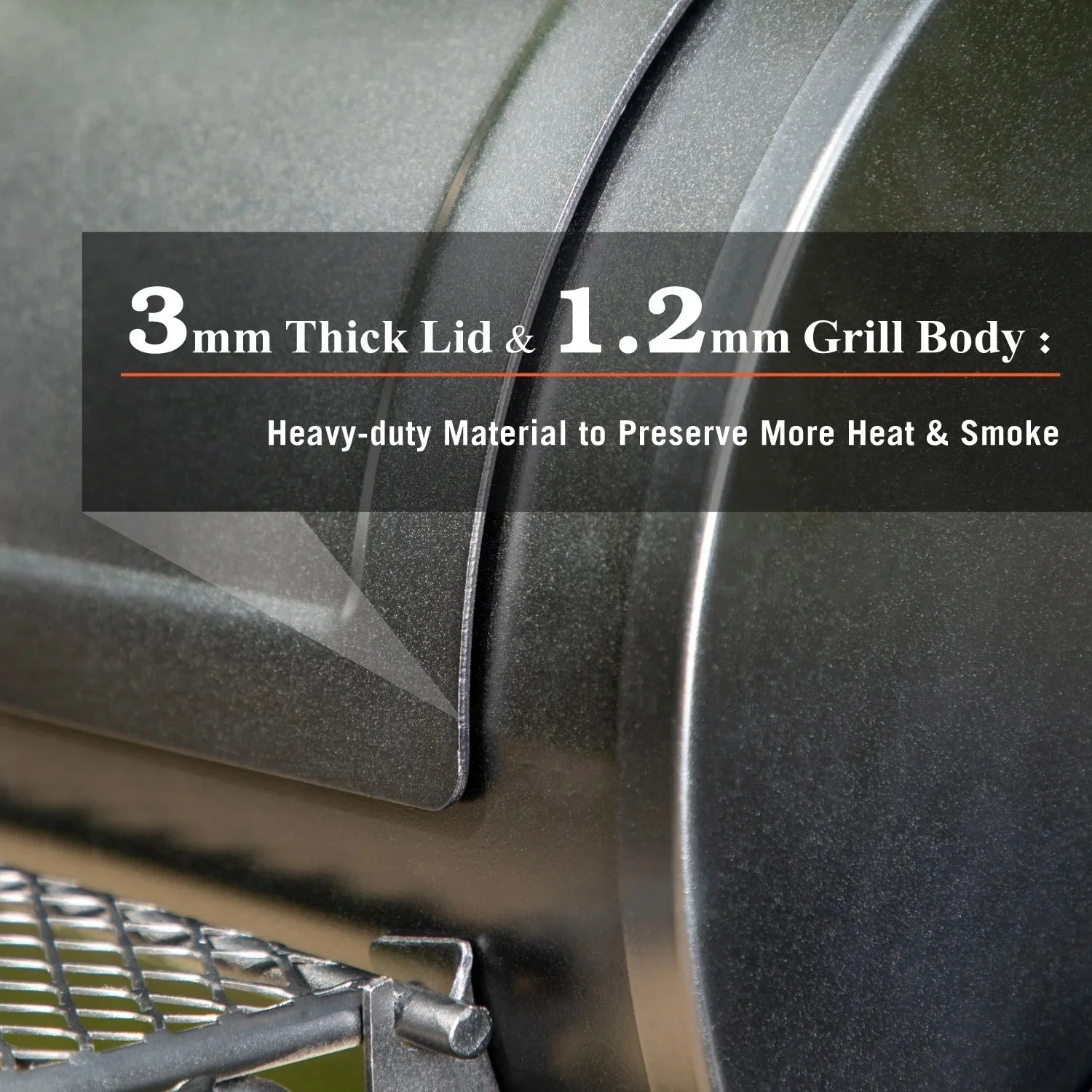 Charcoal Grill with Offset Smoker 941 sq.in. Extra Large BBQ Grill Black M711