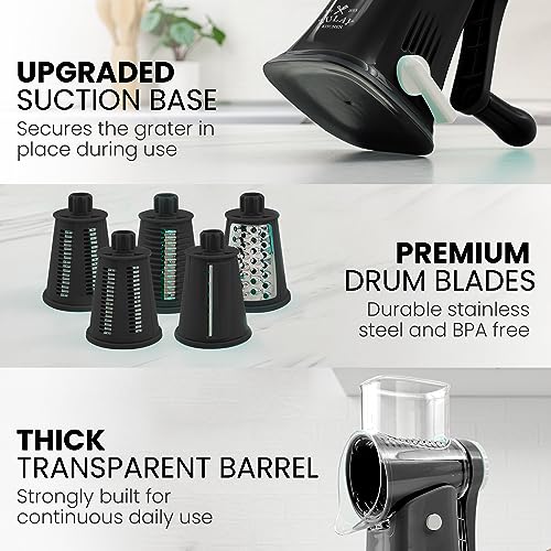 Round Cheese Grater with Replaceable Stainless Steel Drum Blades Z84291