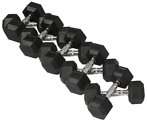 Rubber Coated Hex Dumbbell Weight Set G808125