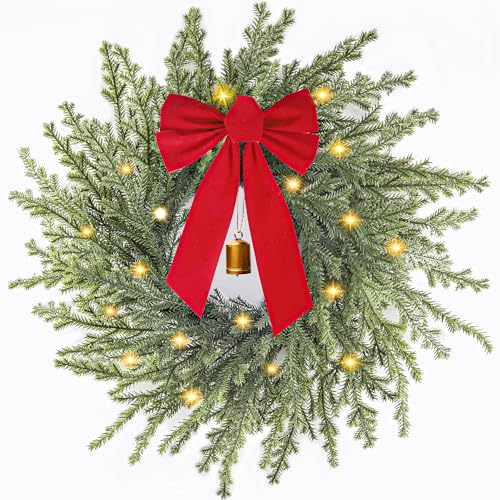 26 in Norfolk Pine Wreath with Lights X767421