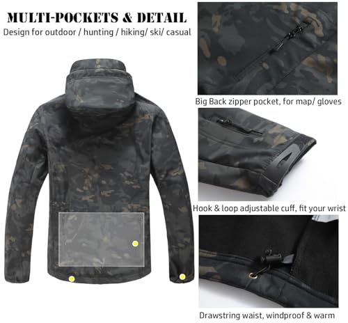 Camouflage Soft Shell Hooded Jacket C2600