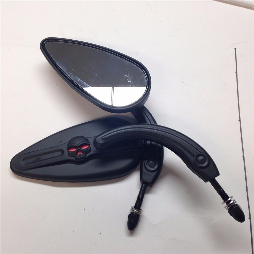 Black Teardrop Skull Zombie Mirrors V8974